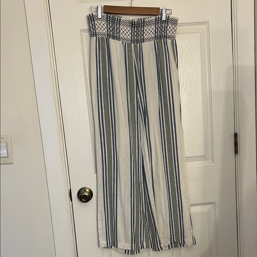 Indigo Rein Blue and Green Striped Pants